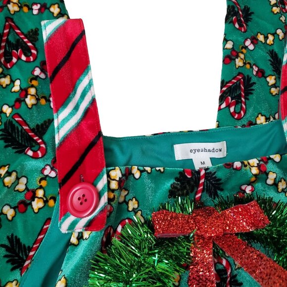 Eyeshadow Christmas womens Jumpsuit size medium Green color straight leg nwot - Picture 7 of 13
